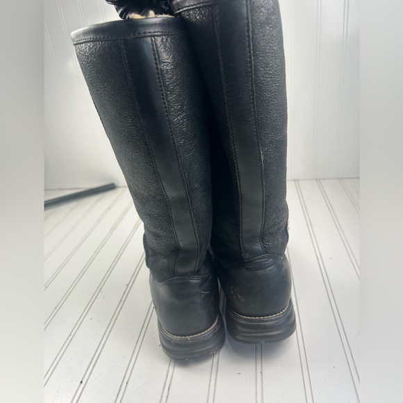 UGG Brooks Tall Black Leather Women's Casual Boots Size 9 SEE PHOTOS - Picture 6 of 15